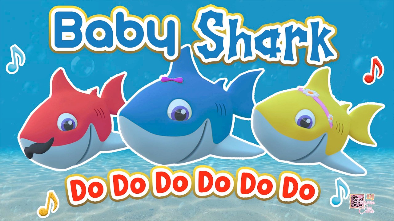 🦈 💦 🦈 Baby Shark Dance Moves Animated Cartoons for Kids | Rhymes for Babies 🎵🥁🎹🎸