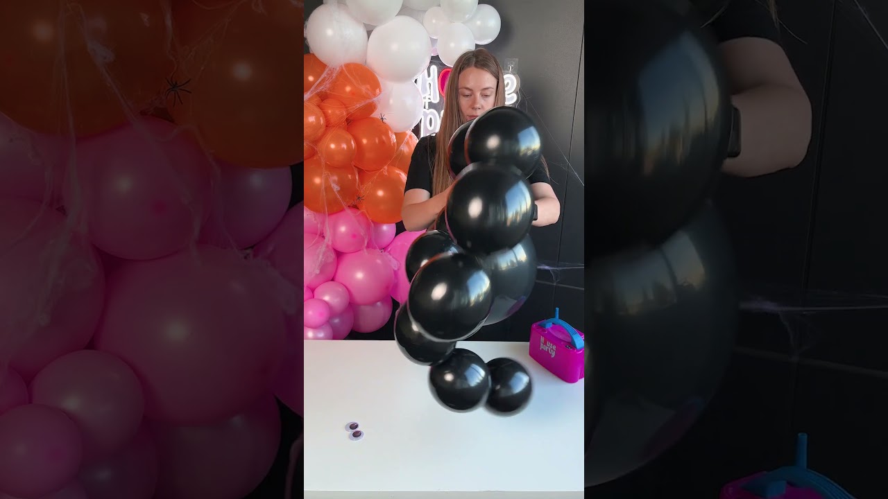 DIY Balloon Spider Decoration Tutorial for Halloween 🕷️🎈