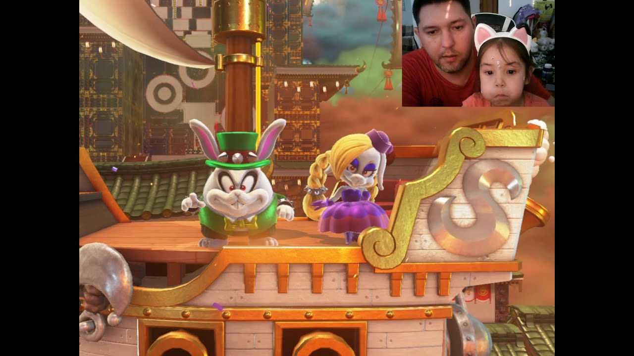 Super Mario Odyssey: Замок Боузера, кролики в бешенстве и мы с дочкой в огне!