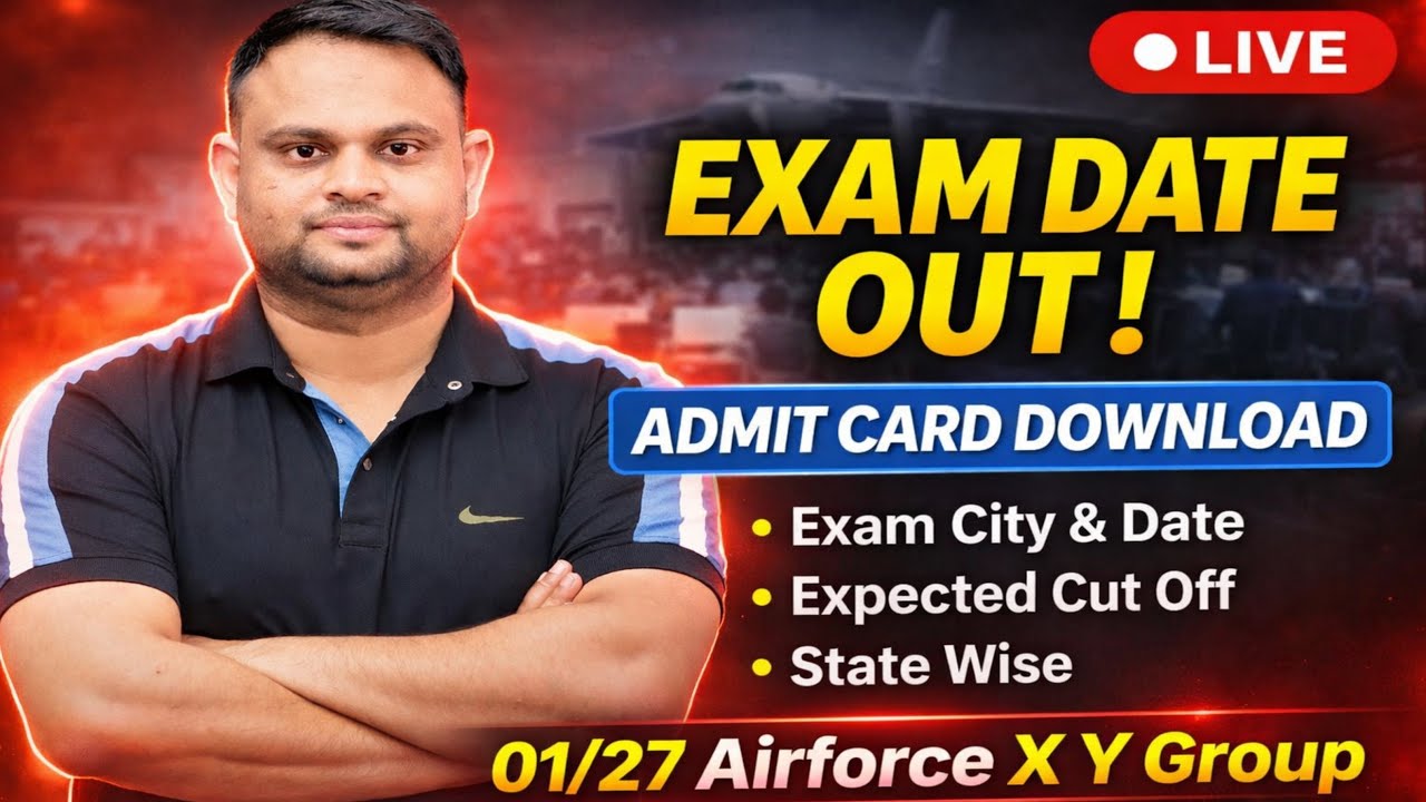 Airforce 01 2026 Exam Date Out Airforce X Y Group Admit Card Download Update Group Expected Cut off