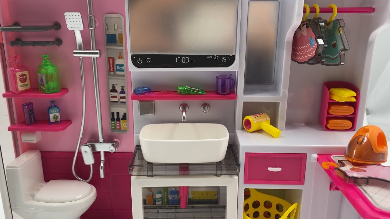 ASMR Unboxing: Relaxing Toy Bathroom Set with Surprise Features!