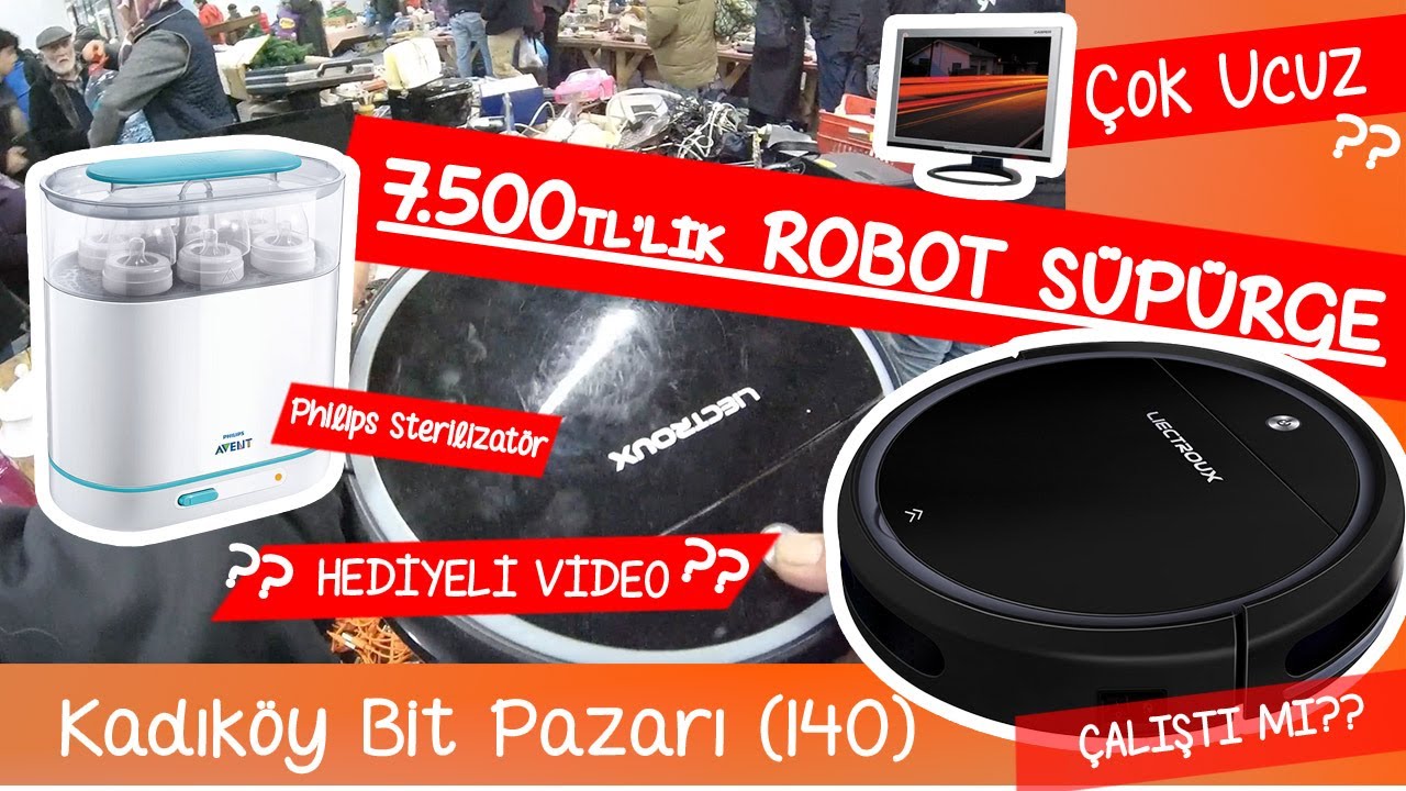 100 tl ye7.500 TLlik Robot Süpürge Aldık Çalıştı!Hediyeli-İstanbul Kadıköy Bit Pazarı #like  #reels