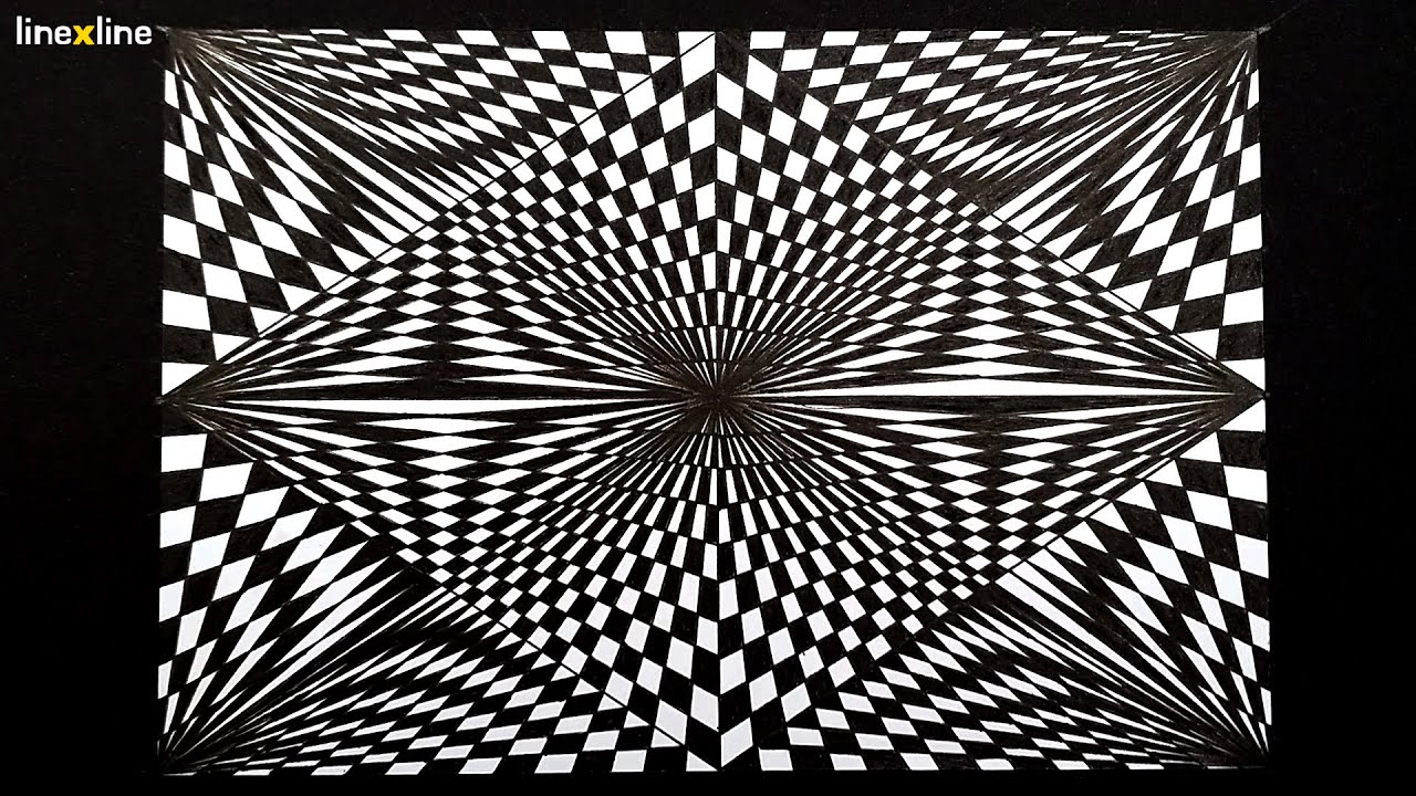[OP ART] How to draw optical illusion art l Geometric art #025