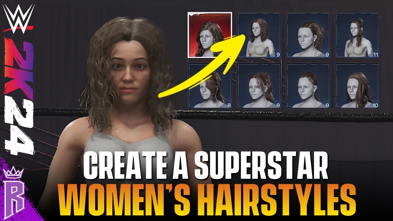 WWE 2K24: All Women's Generic Hairstyles #WWE2K24
