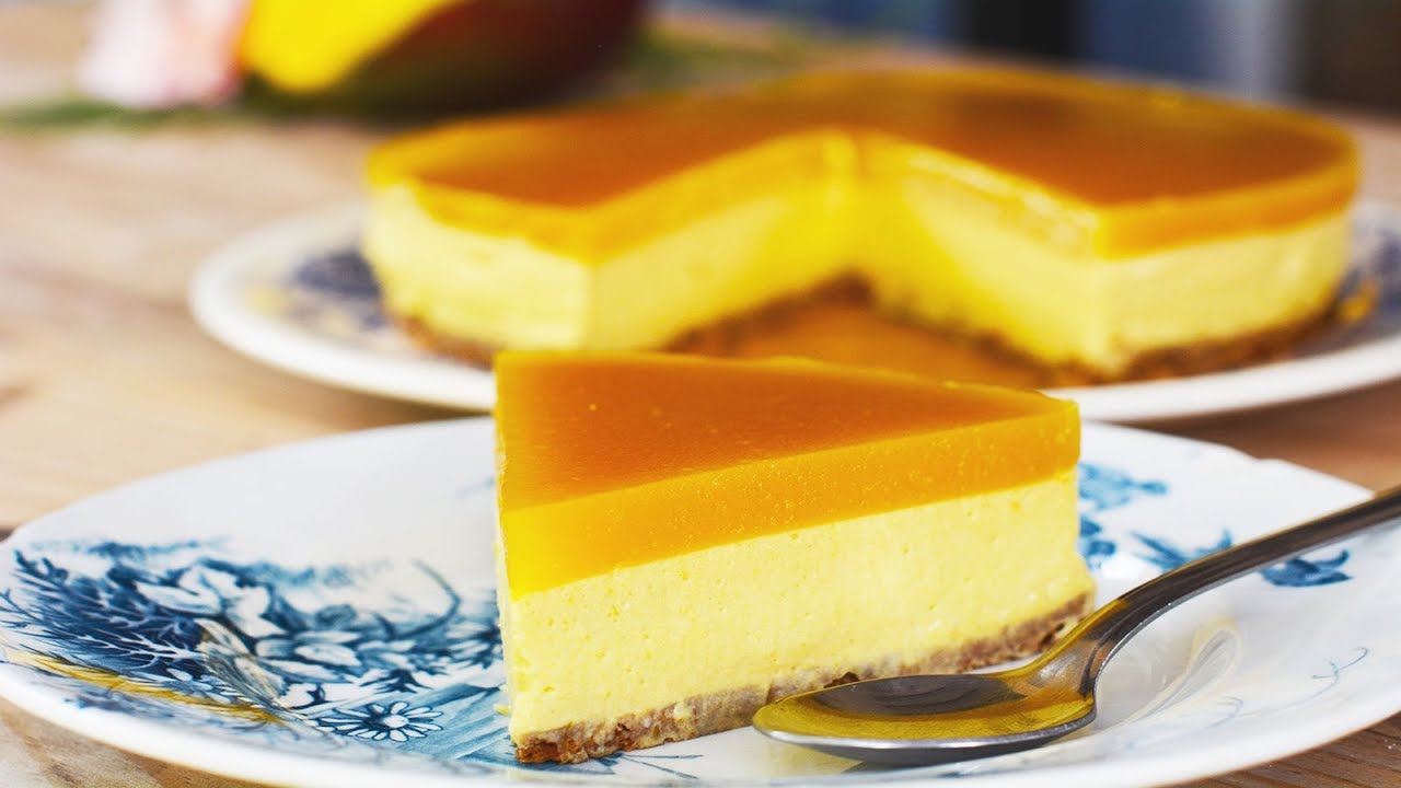 TARTA FRÍA DE MANGO ¡POSTRE SIN HORNO! | Las María Cocinillas