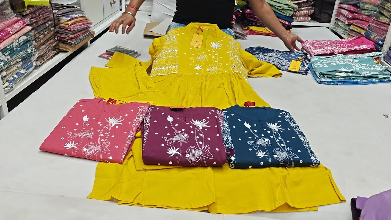 Chickpet Bangalore Wholesale 3piece Kurti Sets 350Rs Only/Single Kurti Courier AVL/Kurtis Shopping
