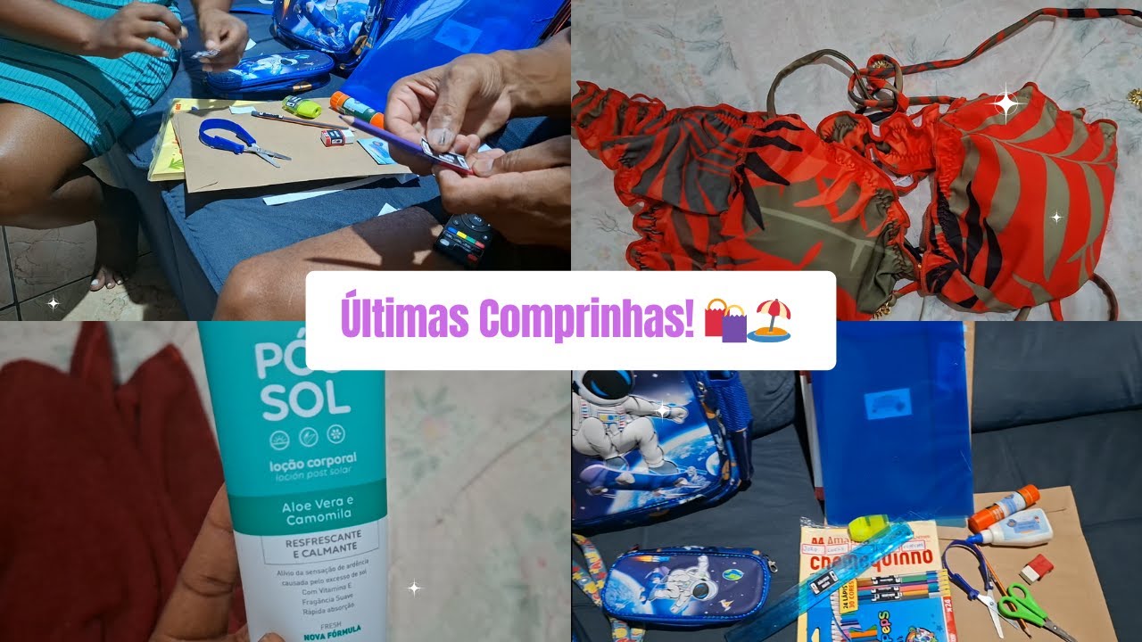 Comprinhas Finais para a Praia 🏖️ + Etiquetando o Material Escolar do João Lucas ✏️📚