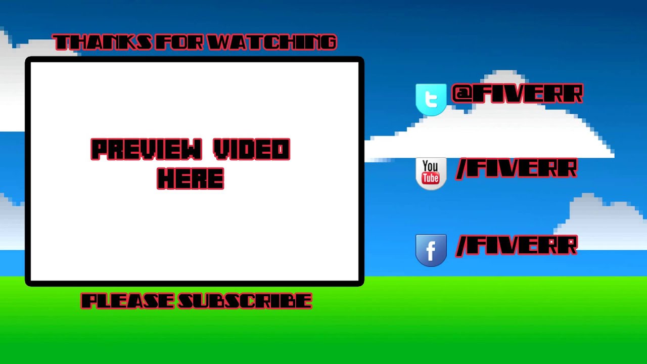 Pixel Clouds Outro Full HD 60 FPS