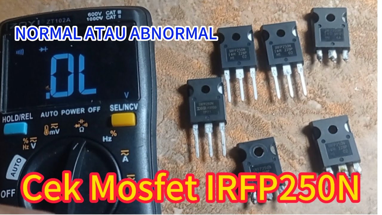 Cara mengukur mosfet IRFP250N Dengan multimeter digital