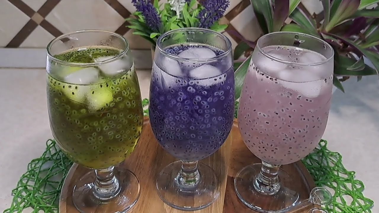 Освежающие напитки с семенами базилика!  Простые напитки для жарких летних дней.