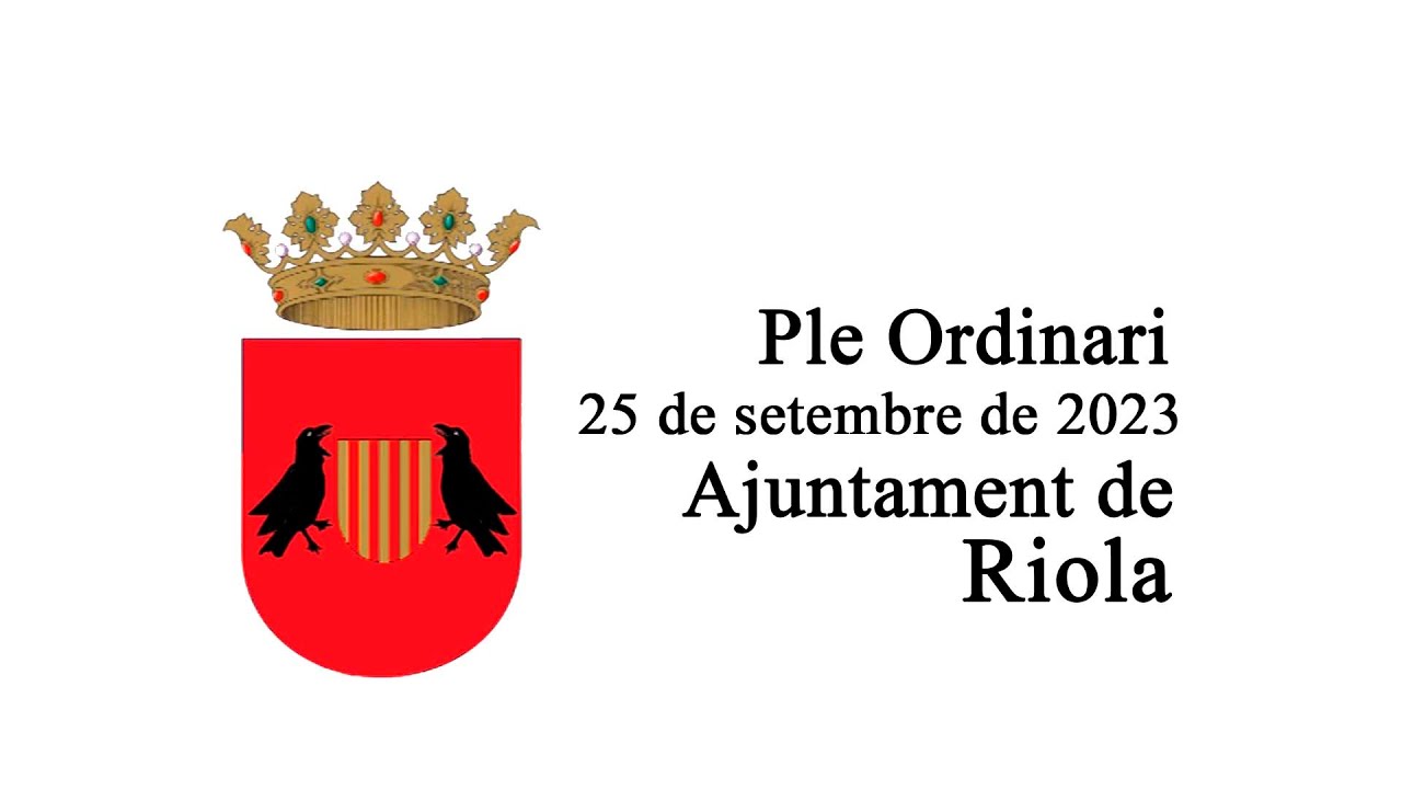 Ple Ordinari mes de setembre 2023  Ajuntament de Riola