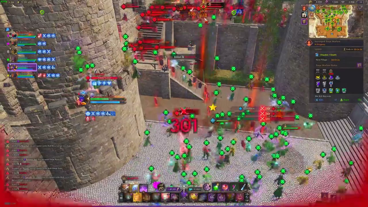 Throne and Liberty | Tevent Bow + Bellandir Staff | Super Crowded Siege Highlights | EU | Disaster |