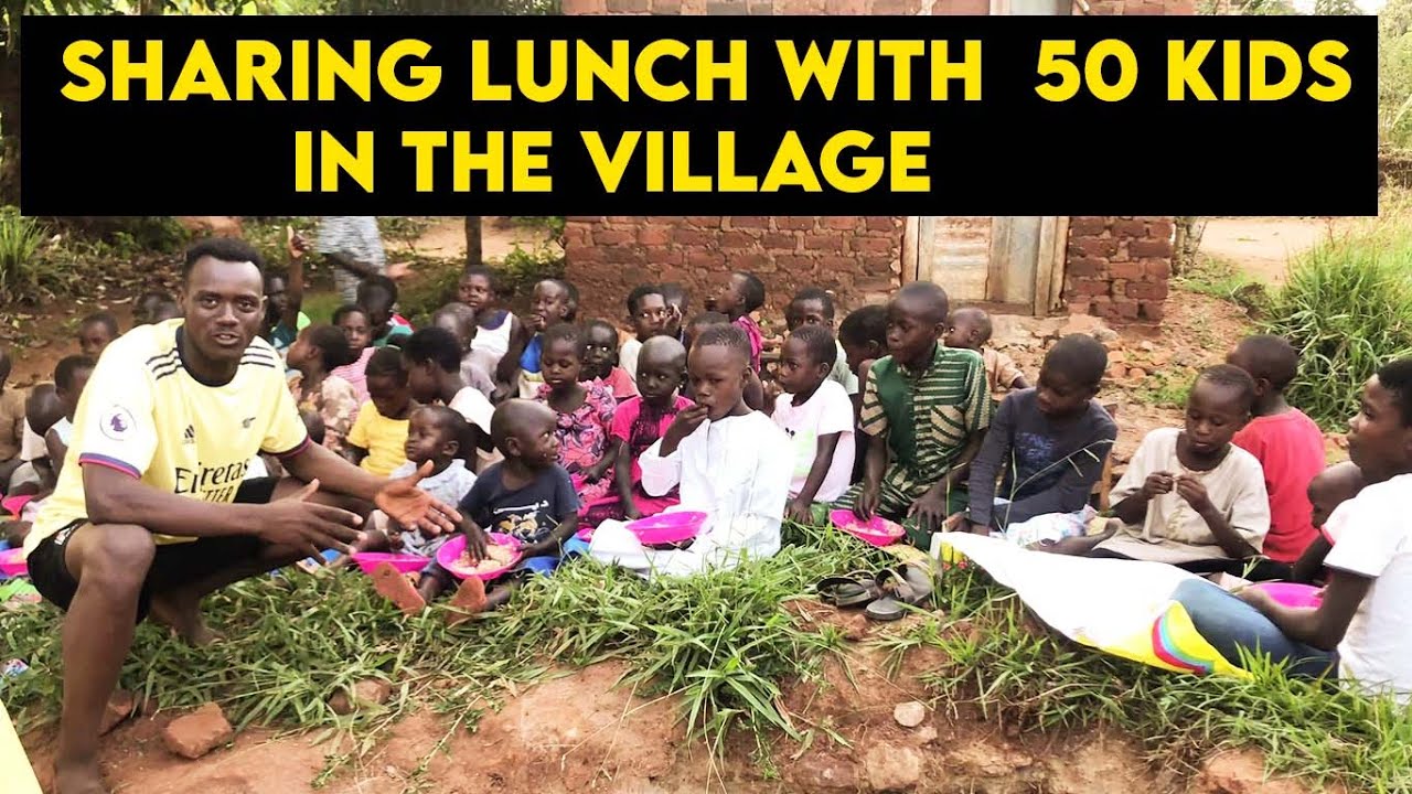 Sharing lunch with 50 kids in remote village of Uganda 🇺🇬🇺🇬🇺🇬