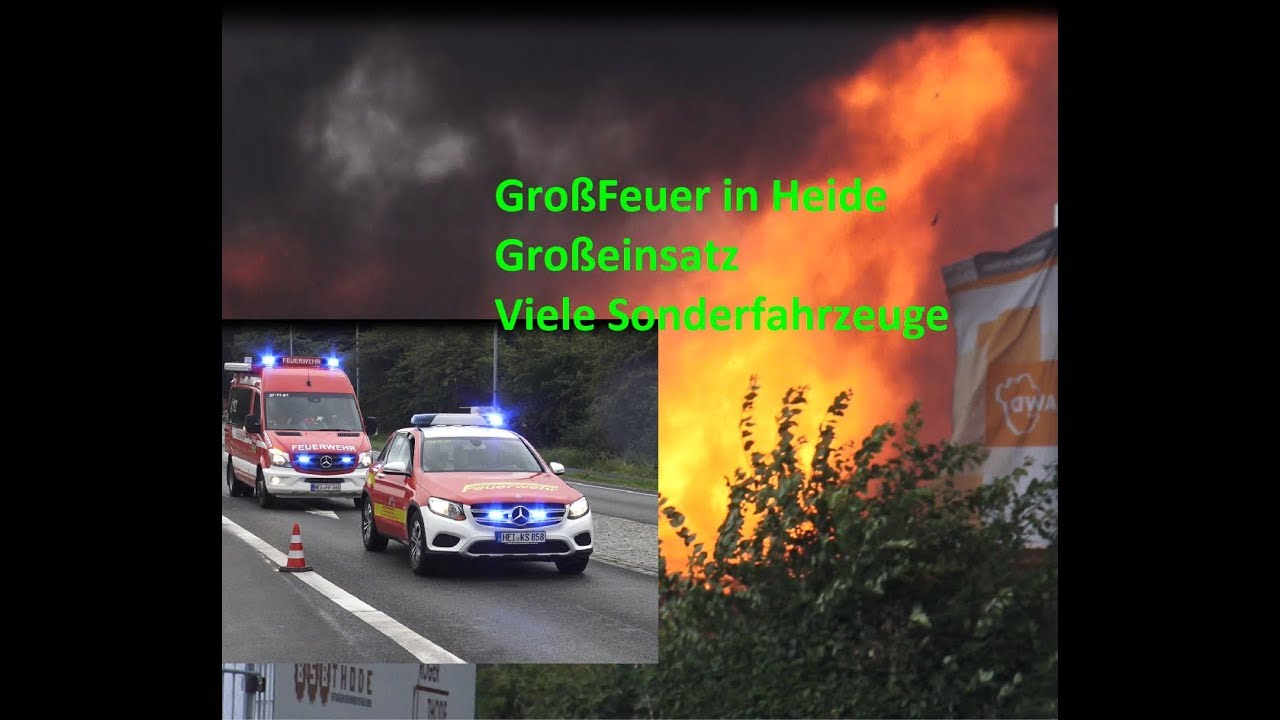🔴Großfeuer in Heide Brennt Tischlerei-Garten-und Landschaftsbaubetrieb Einsatzfahrten.