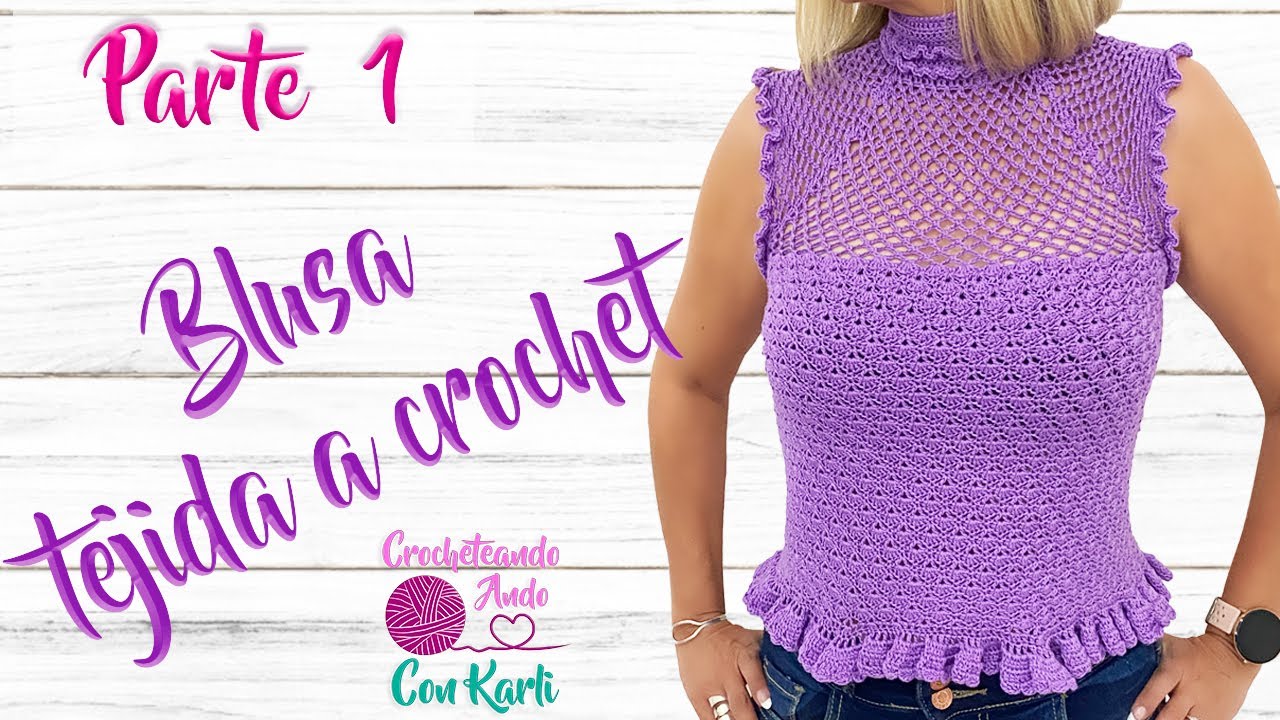 Blusa tejida a crochet - 💖 Modelo 