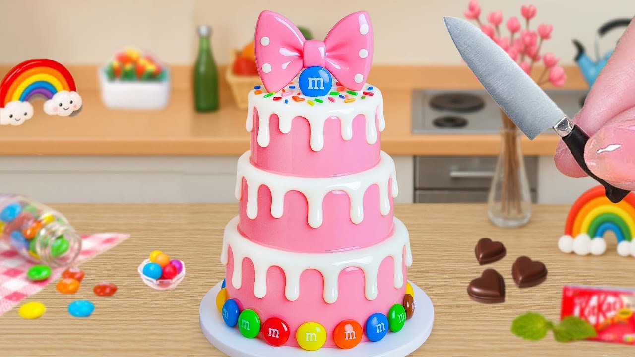 Pastel de chocolate rosa súper lindo y dulce – ¡te encantará! 🌸🍰✨ Mini Cake Rainbow