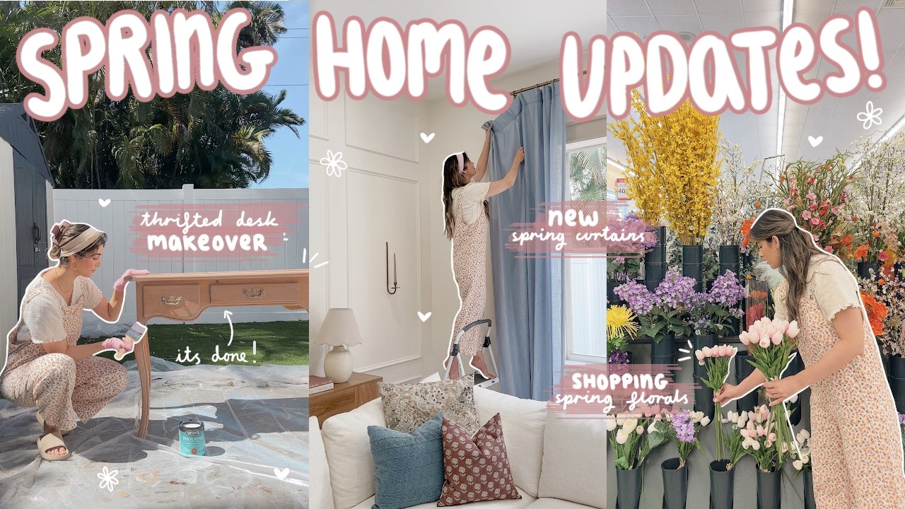 let&rsquo;s SPRINGIFY this house! 🌸 shopping spring florals, new curtains + thrift flips!