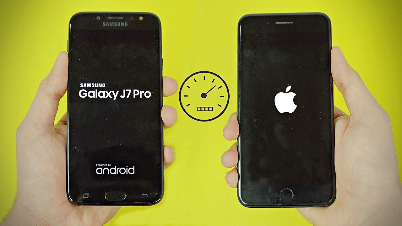 Samsung Galaxy J7 Pro 2017 vs iPhone 7 Plus - Speed Test! (4K)