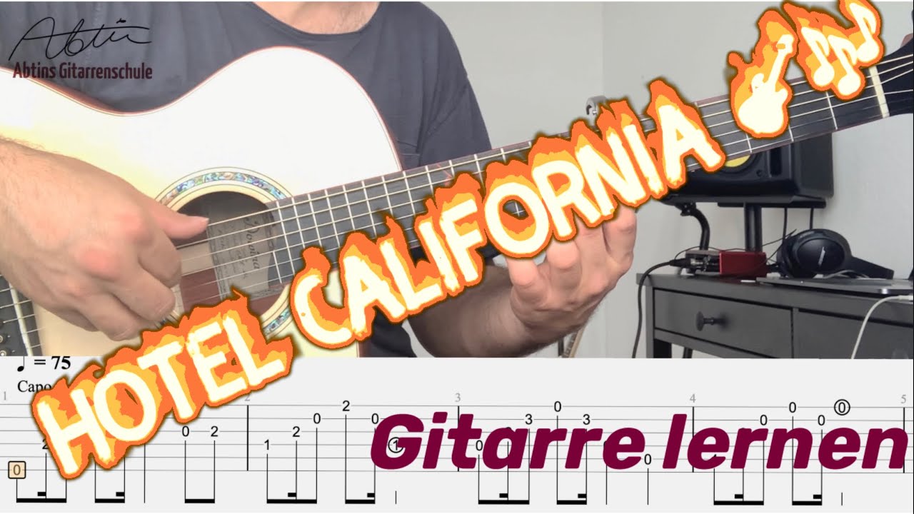 Hotel California - Gitarre richtig lernen ( auf deutsch ) Teil 1: Akkorde, Arpeggio , Bassline