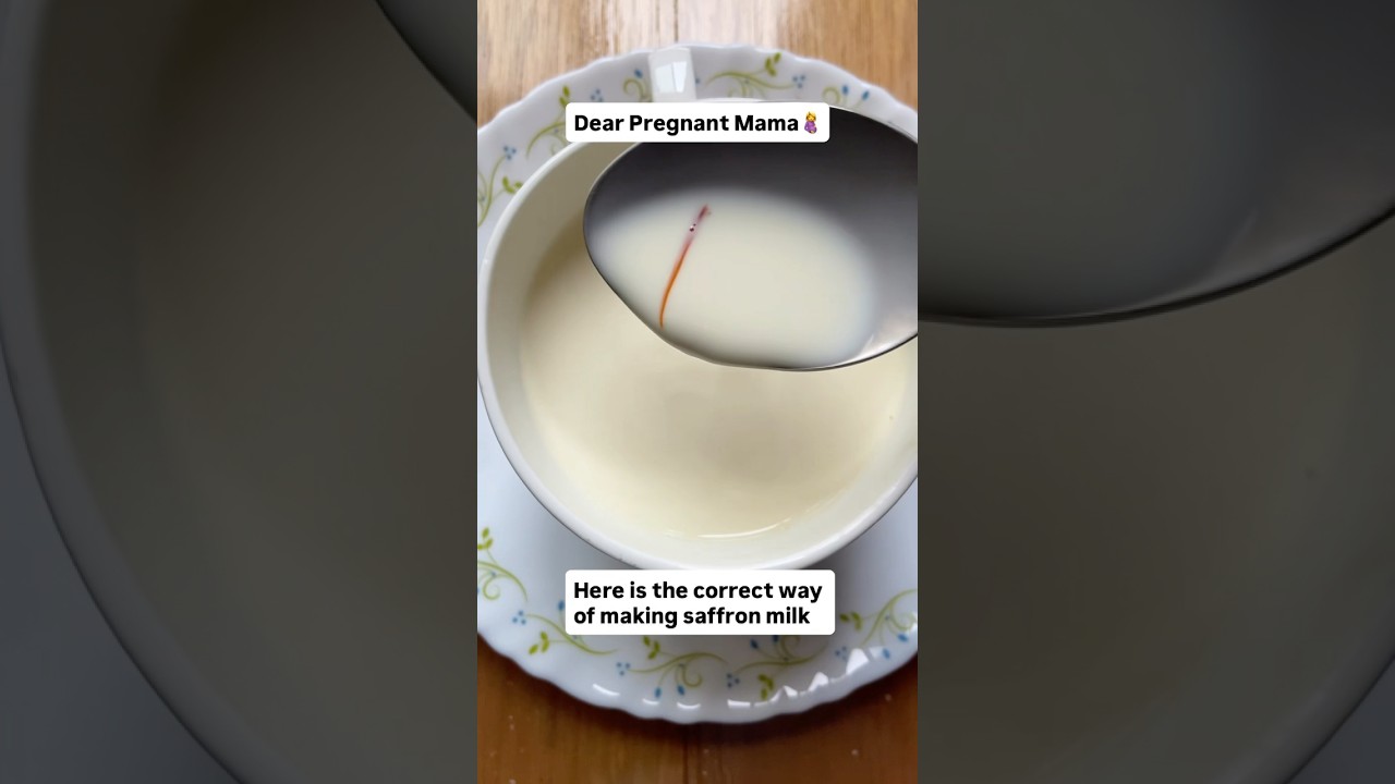 Saffron infused milk for pregnancy🤰 #pregnancyindia #garbhiniparicharya #pregnancyindia