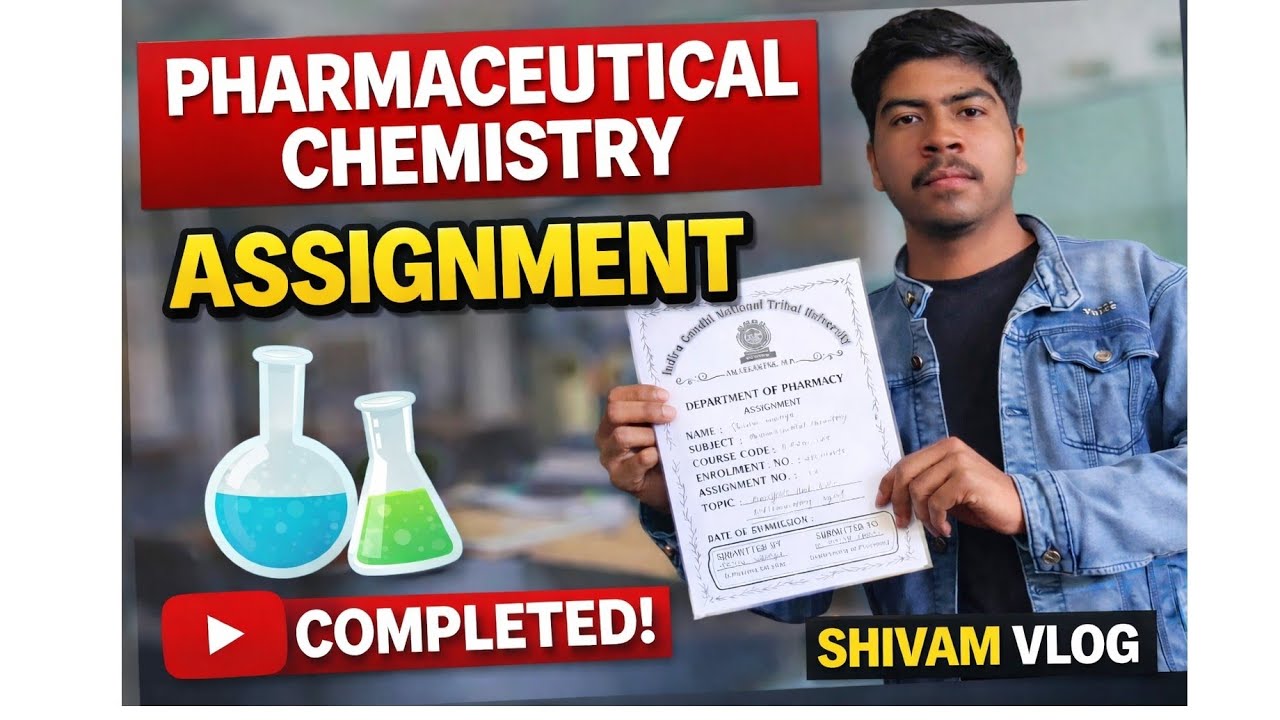 This is #vlog for pharmaceutical 🧪 chemistry assignment 