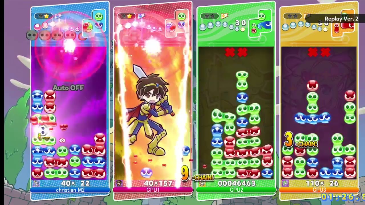 Puyo Puyo Champions PC Maguro & Lagnus VS Alex & Sultana Fever Mode