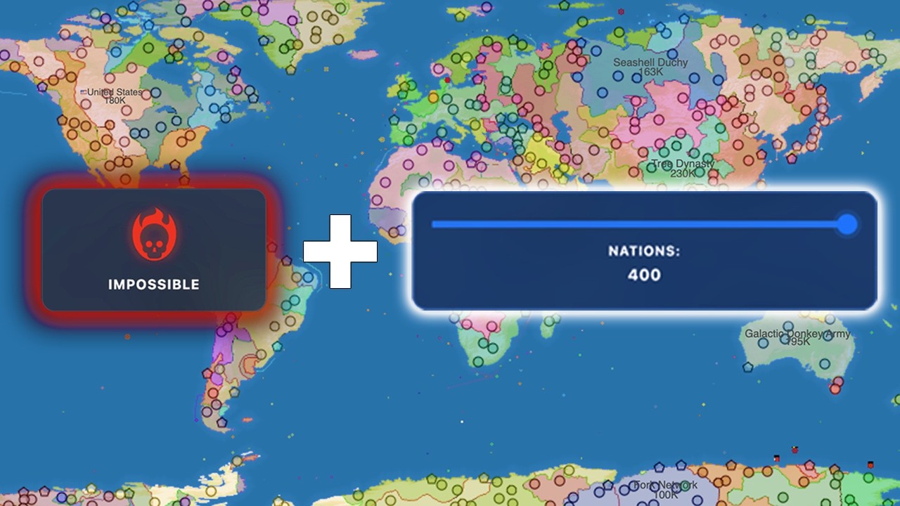 I Tried to Beat 400 IMPOSSIBLE Mode Nations | OpenFront.io