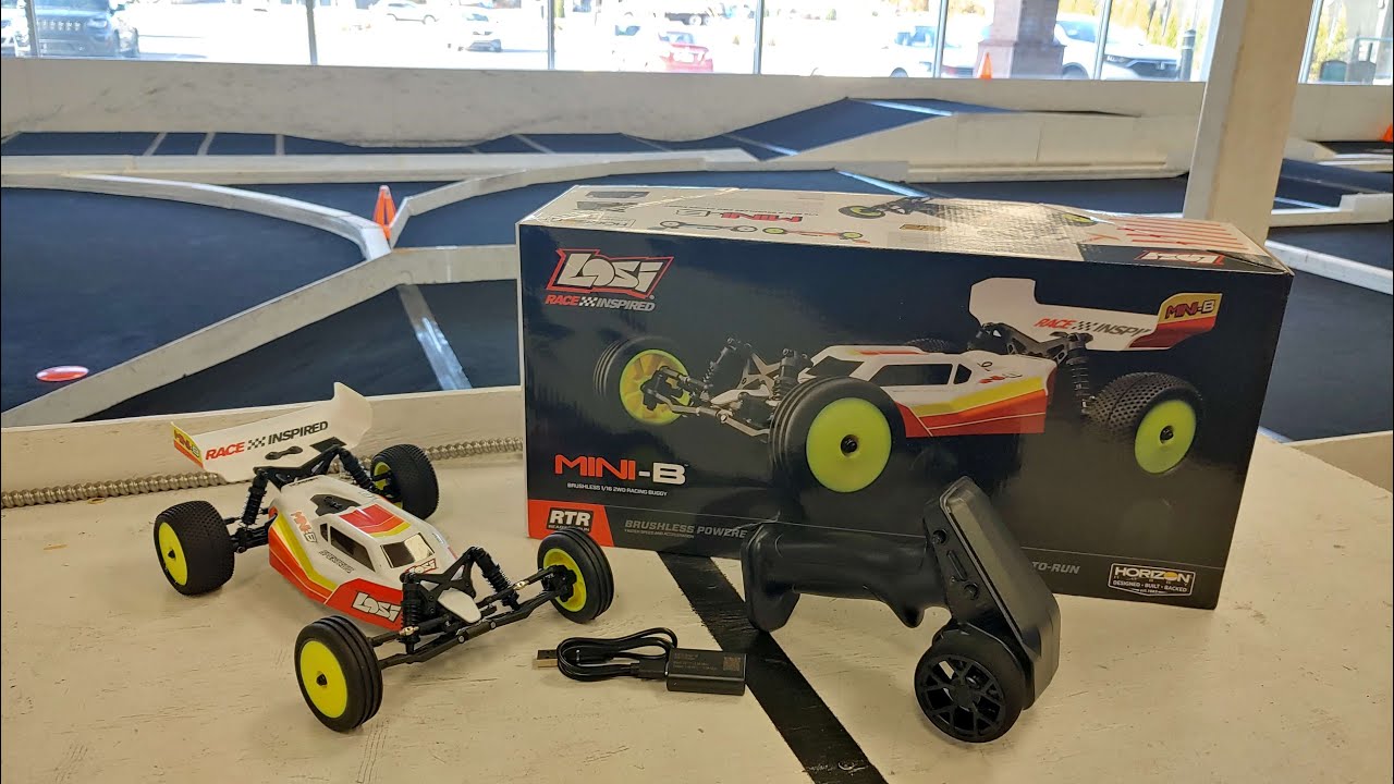 Mini-B Brushless RTR Unboxing, Overview, and Track Run!