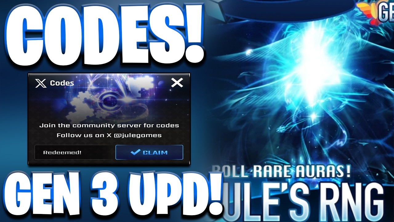 *GEN 3* NEW! ALL WORKING GEN 3 UPDATE CODES FOR JULES RNG! ROBLOX JULES RNG CODES