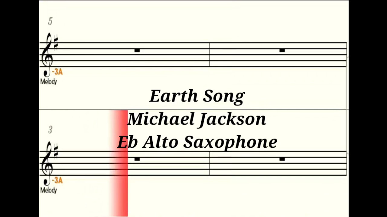 Earth Song - Eb Alto Saxophone - Play Along - Sheet Music - Backing Track