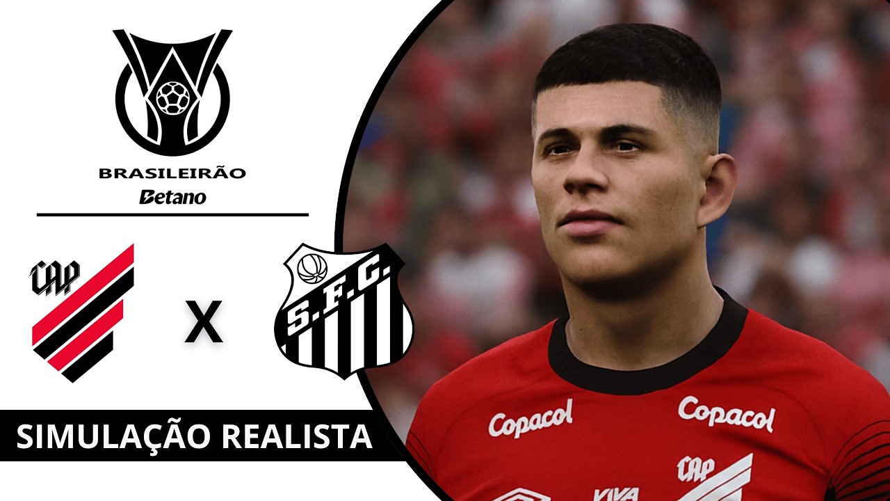 Athletico PR vs Santos | Brasileirão 2026 | Rodada 3 | Simulação Realista PES21