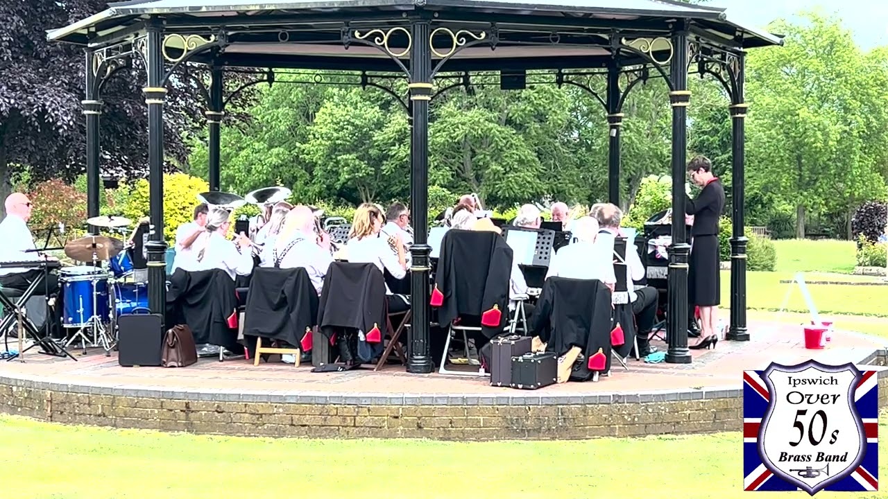 Ipswich Over 50s Brass Band Concert In The Park. Elmhurst Park, Woodbridge June 2022