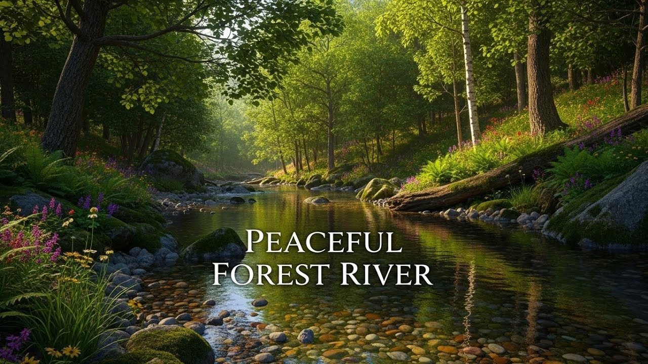 Gentle River in Forest 🌿🌊 Calm Nature Ambience for Meditation and Relaxation #2431