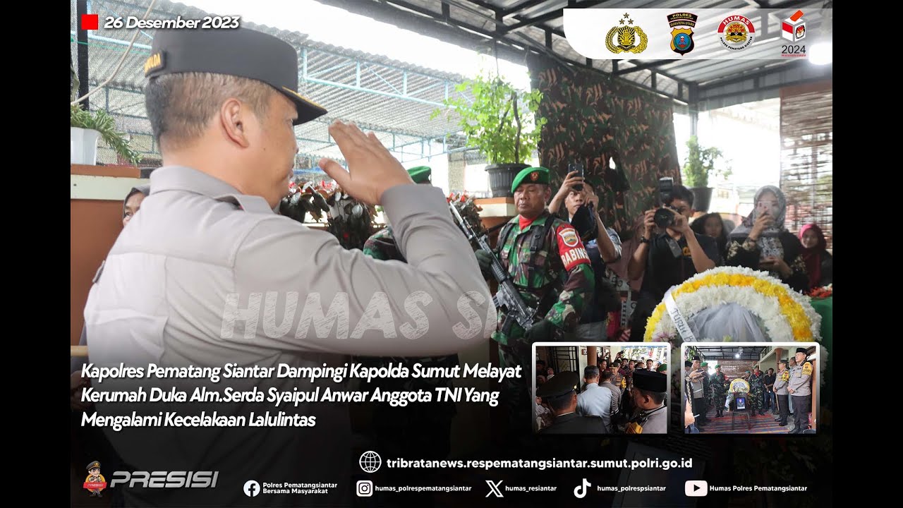 KAPOLRES PEMATANG SIANTAR DAMPINGI KAPOLDA SUMUT MELAYAT BABINSA 05 SERBELAWAN KORBAN KECELAKAAN