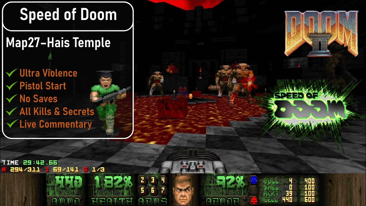 Карта Speed ​​of Doom 27 - Храм Хаиса [Doom 2, UV, Пистолет, 100%]