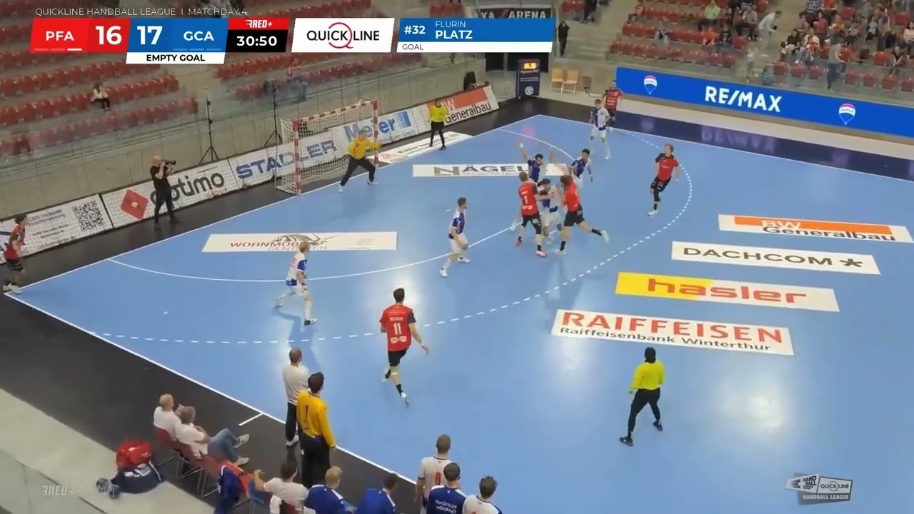 Spiel-Zusammenfassung Pfadi Winterthur vs. GC Amicitia Zürich 38:36 (16:16)