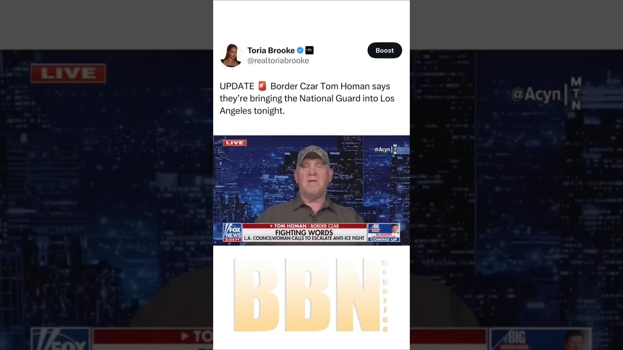 Tom Hooman says he bringing the National Gaurd to Los Angeles