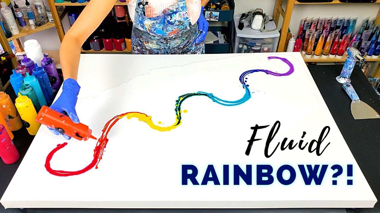 Акриловая заливка цветами радуги🌈 - Краска и вода - Многоцветная Заливка Акрилом