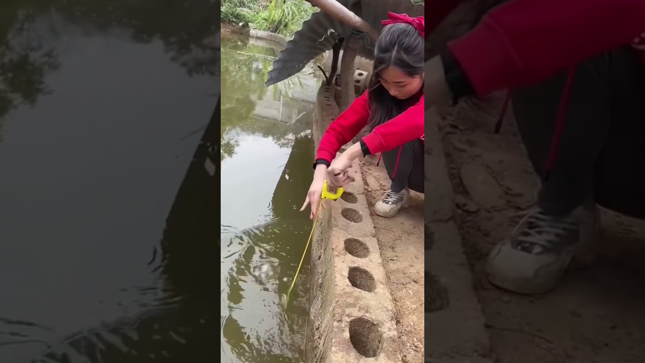 Creative way to measure the water body depth #shorts #fyp