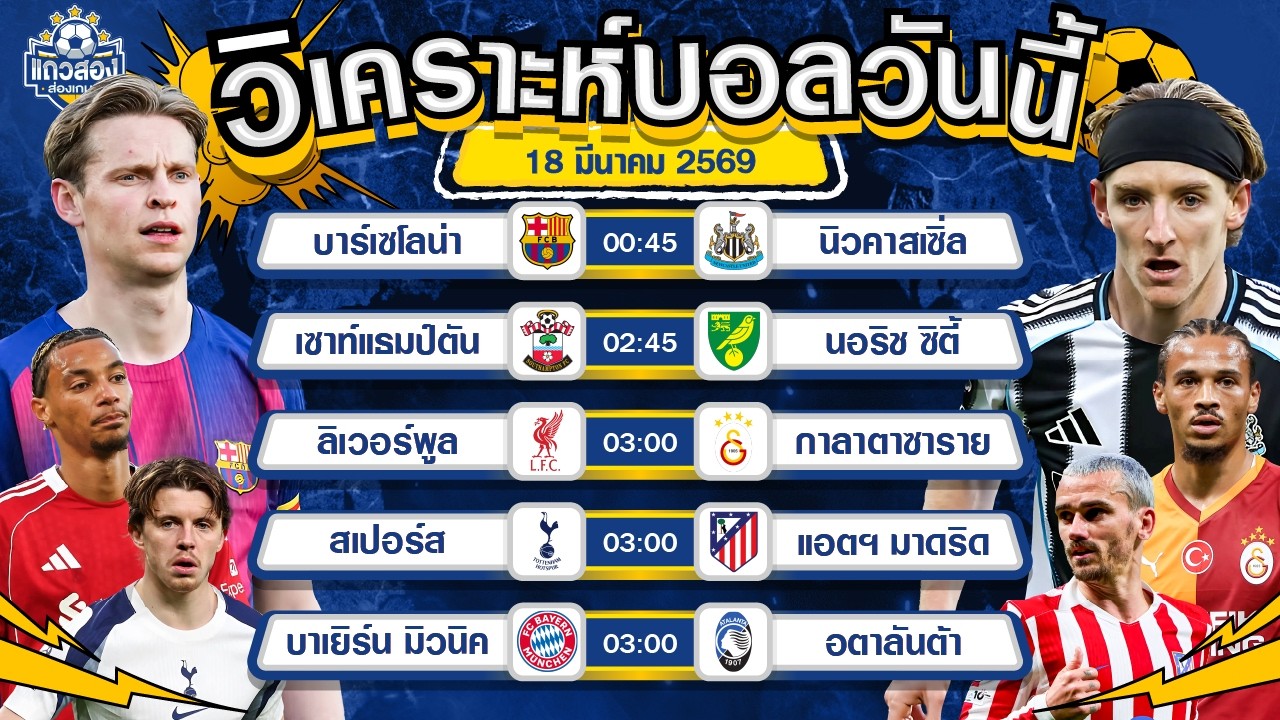 18-03-2026 บาร์เซโลน่า VS นิวคาสเซิ่ล ยูไนเต็ดบาร์ซ่าในบ้าน วางใจได้เลย