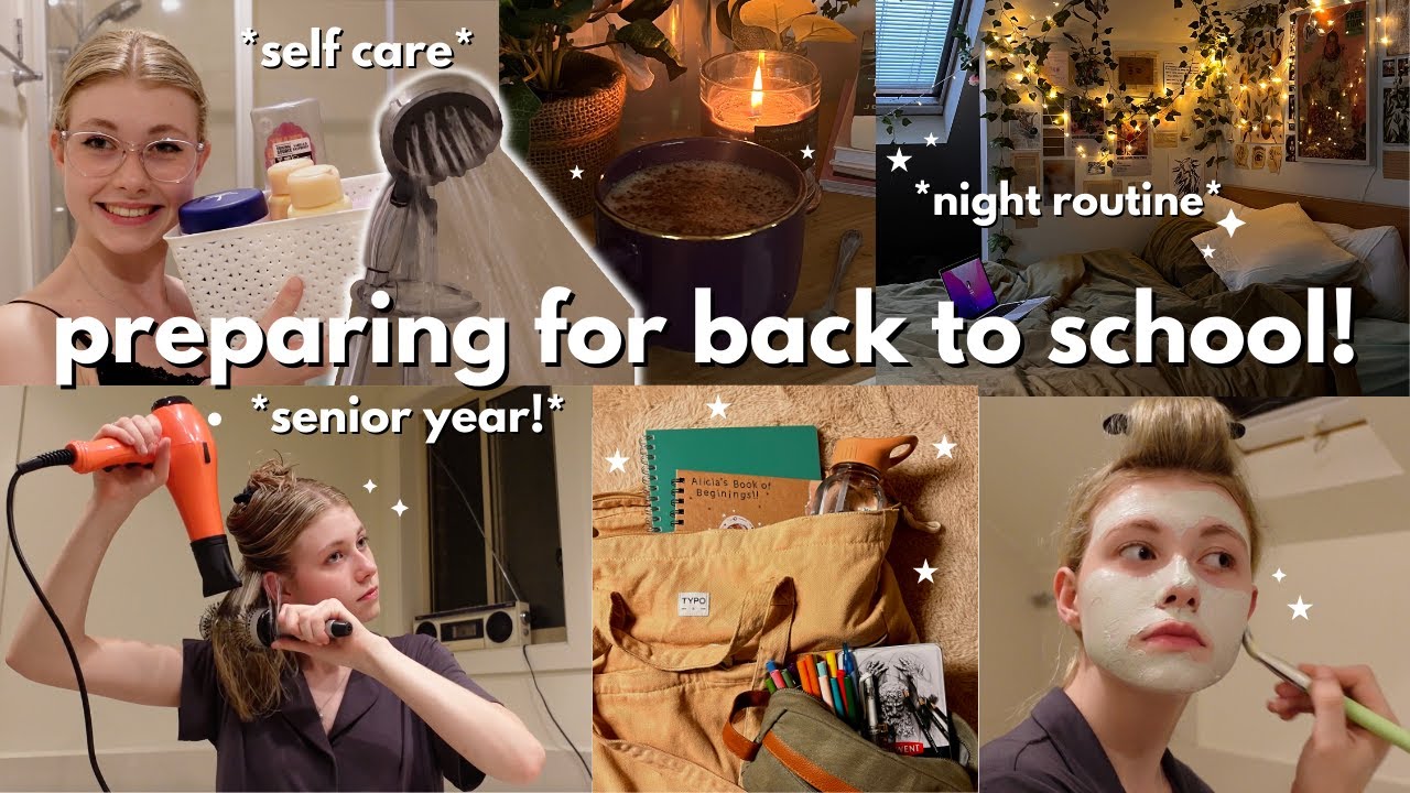 PREPARING FOR BACK TO SCHOOL! | the night before my last first day of school, routine ⭐️🌙
