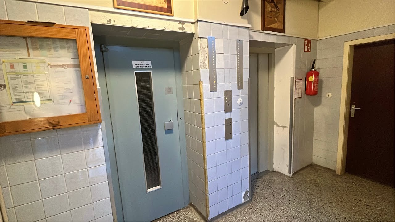ORIGINAL INNERDOORLESS 1967* Wertheim traction elevator @ Lazarettgasse 18, Graz, Austria