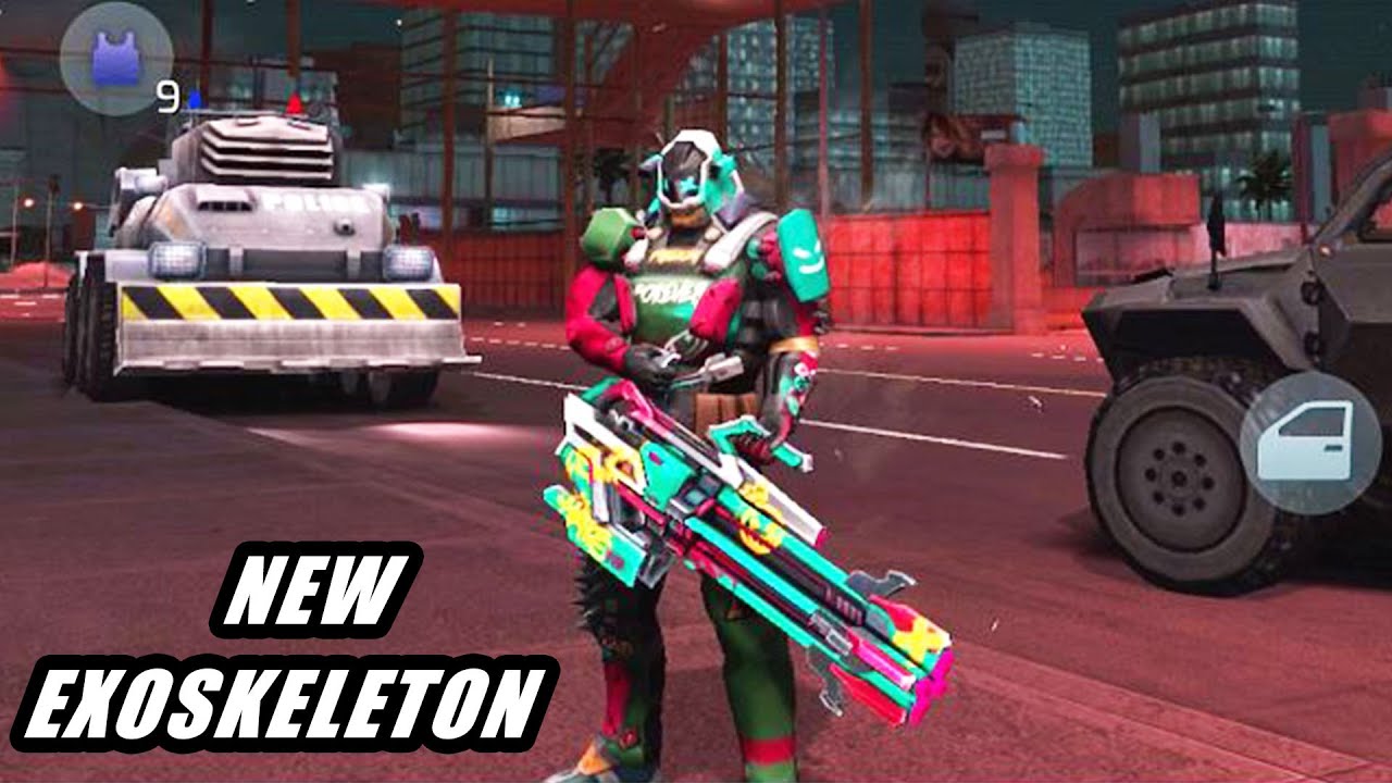 NEW EXOSKELETON - ENHANCED RENEGADE MAX LEVEL | MAYHEM GAMEPLAY | GANGSTAR VEGAS