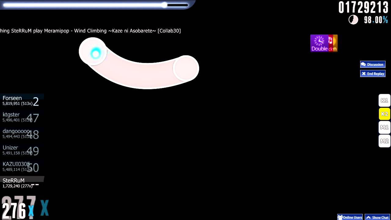 osu! SteRRuM - Meramipop - Wind Climbing ~Kaze ni Asobarete~ [Collab30] +HDHRDT