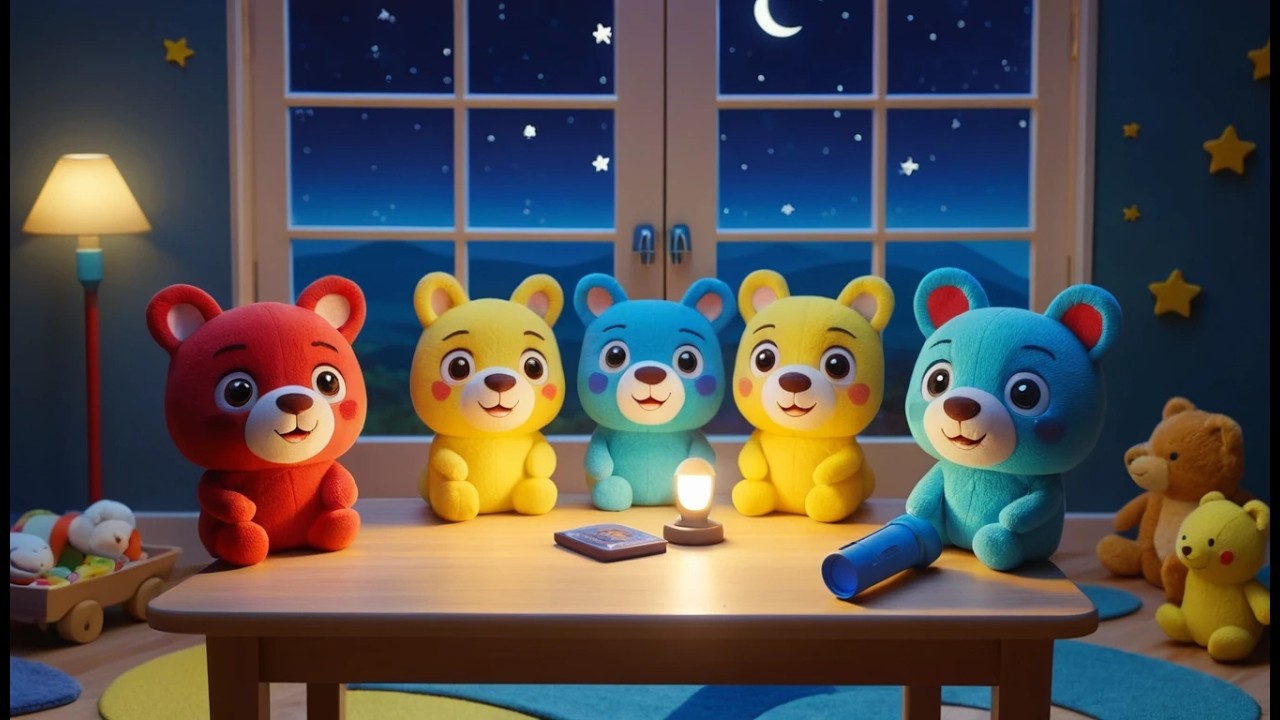 Three Little Toy Flashlights Blink Blink Blink | Learning Colors & Light Song