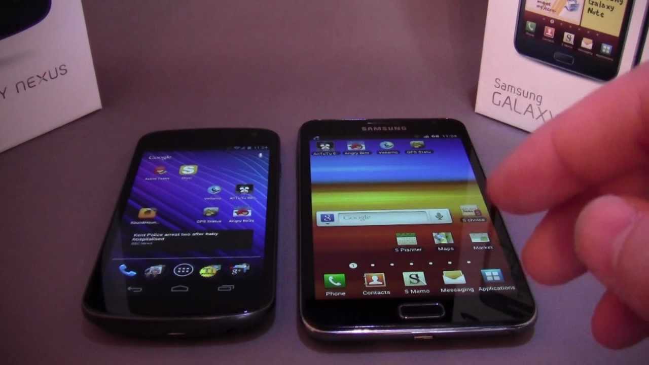Samsung Galaxy Nexus vs Samsung Galaxy Note (Browser, GPS, Screen, Speaker, Benchmark Test)