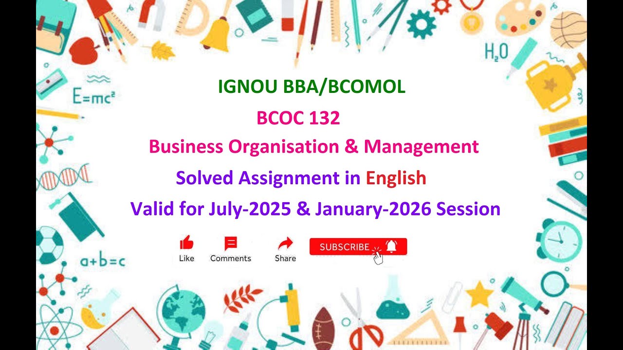BCOC 132 SOLVED ASSIGNMENT in English | BCOC 132 Solved Assignment in English July 2025 & Jan 2026
