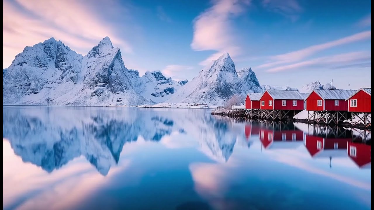 Snowy Mountain Reflections: Cozy Cabin Ambience