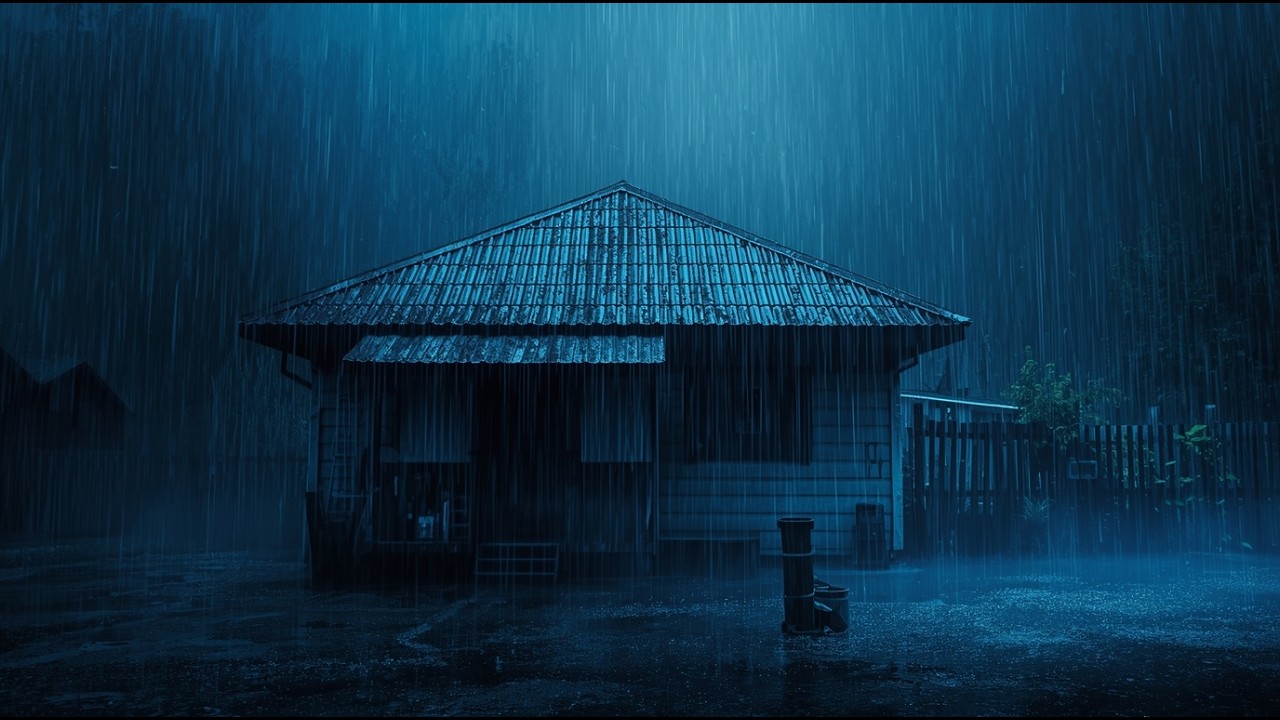 Fall Asleep Instantly with Torrential Rain & Intense Thunder on a Metal Roof in the Forest #339