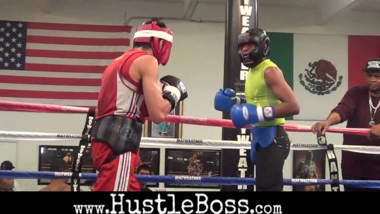 Oktay Takalak (11-0, 4 KO's) sparring Celestino Caballero (36-5, 23 KO's) at the MBC